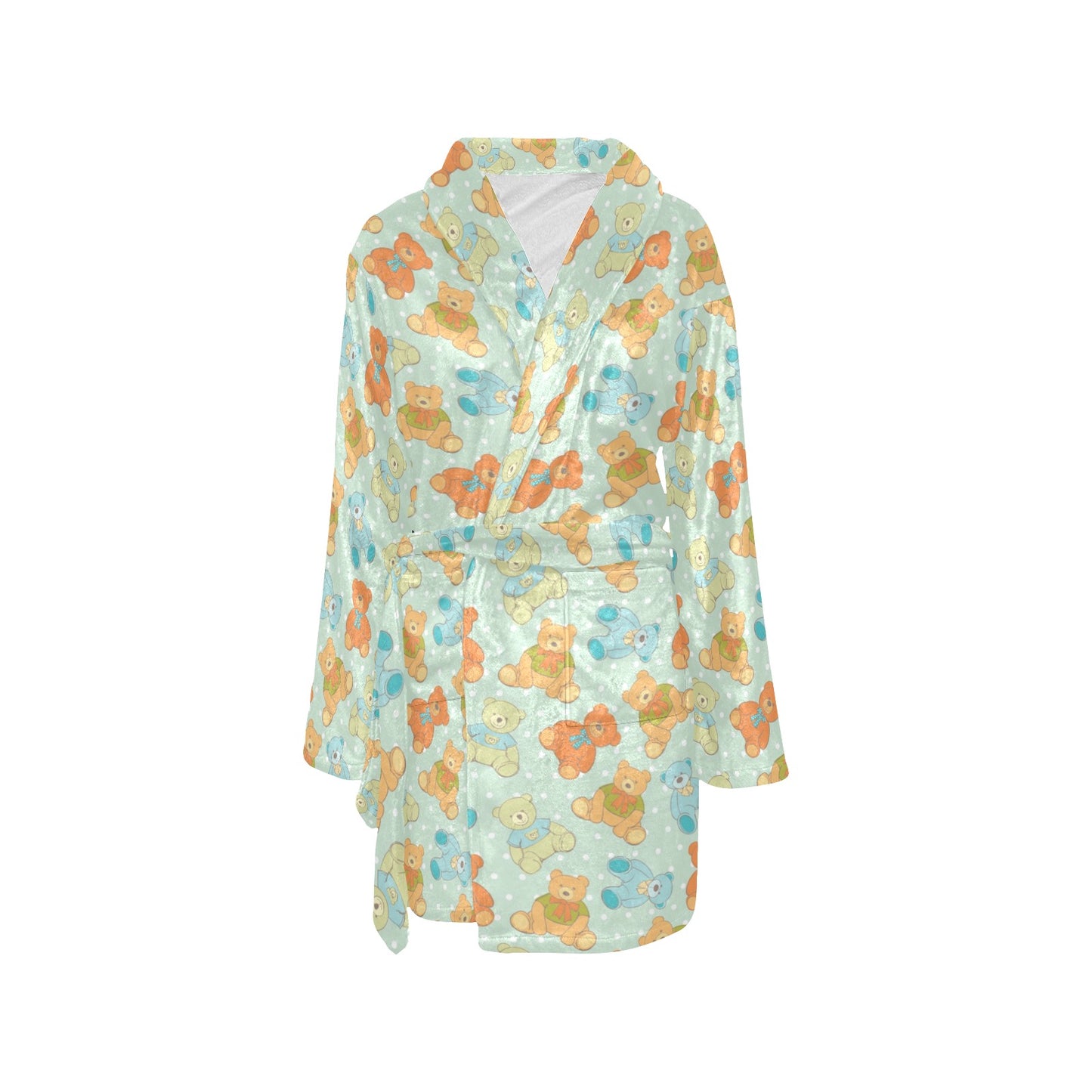 Bear Pattern Print Design 02 Women's Fleece Robe