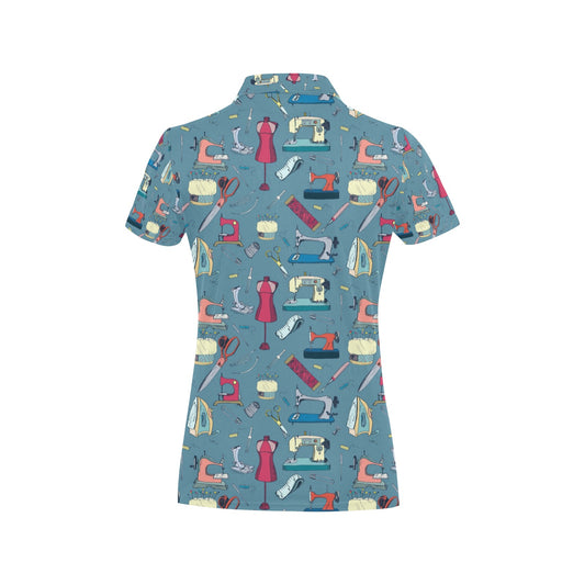 Sewing Equipment Print Design LKS301 Women's Polo Shirt