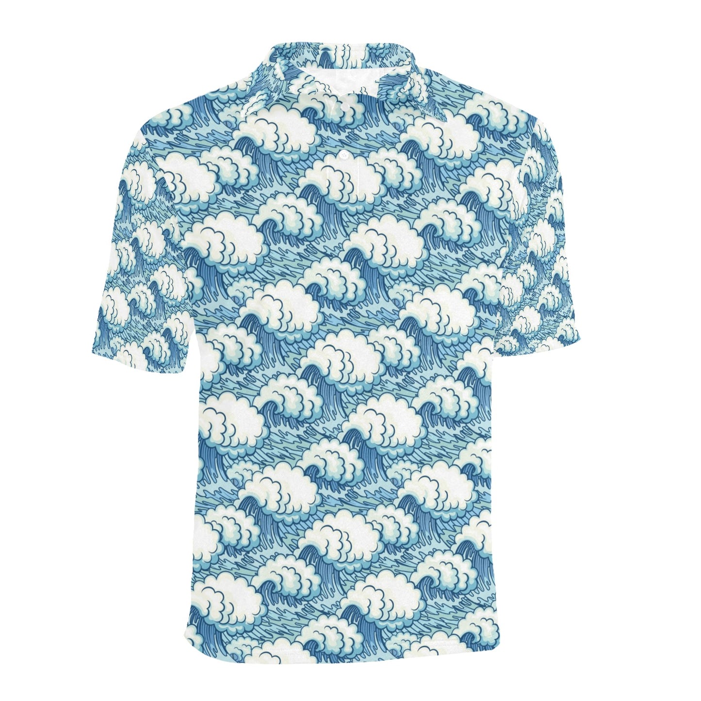 Wave Japan Style Print Design LKS304 Men Polo Shirt