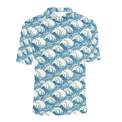 Wave Japan Style Print Design LKS304 Men Polo Shirt
