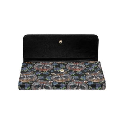 Raccoon Pattern Print Design A03 Women's Trifold Wallet