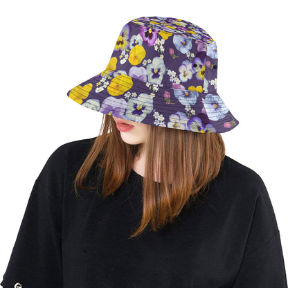 Pansy Pattern Print Design PS02 Unisex Bucket Hat