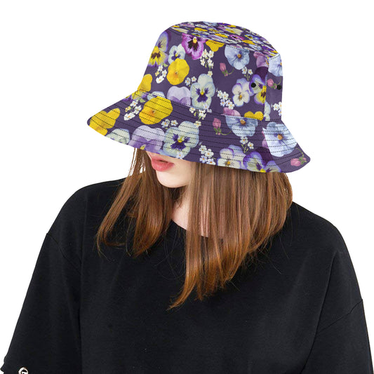 Pansy Pattern Print Design PS02 Unisex Bucket Hat