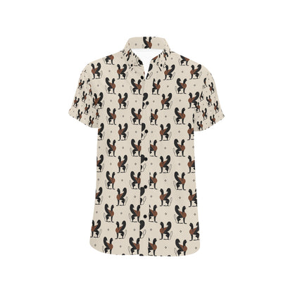 Ancient Greek Print Design LKS3010 Men Short Sleeve Button Up Shirt