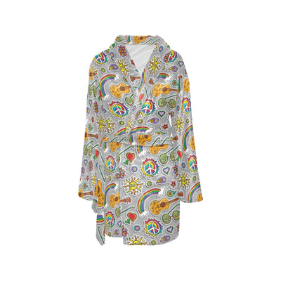 Hippie Print Design LKS306 Women's Fleece Robe