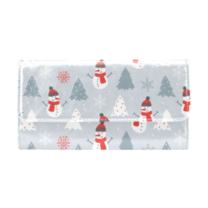 Snowman Print Design LKS302 Women's Trifold Wallet