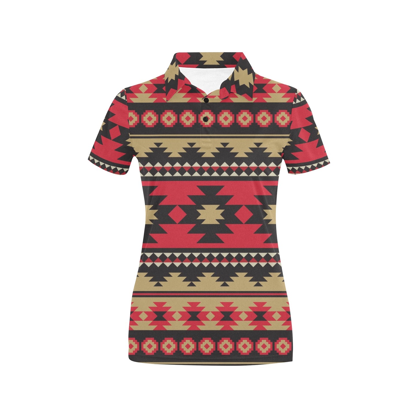 Navajo Pattern Print Design A04 Women's Polo Shirt