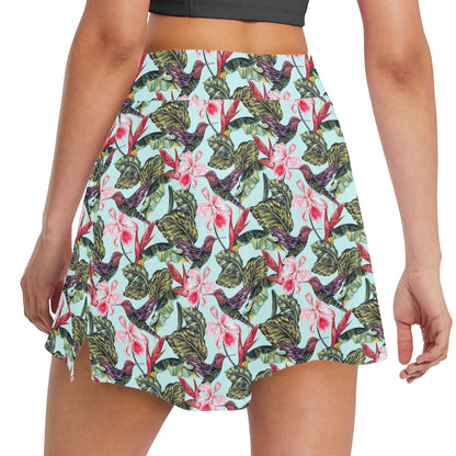 Hummingbird Cute Themed Print 17" Golf & Pickleball Skort with Pockets