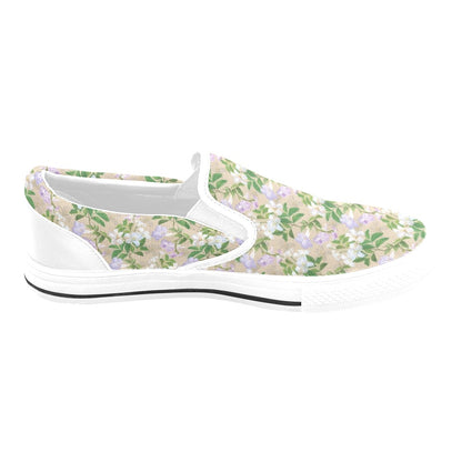 Sampaguita Print Design LKS302 White Slip Ons Canvas Women's Shoes