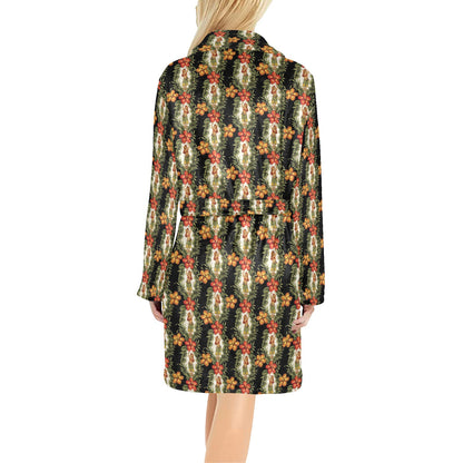 Hawaiian Flower Hula Hibiscus Print Women's Fleece Robe