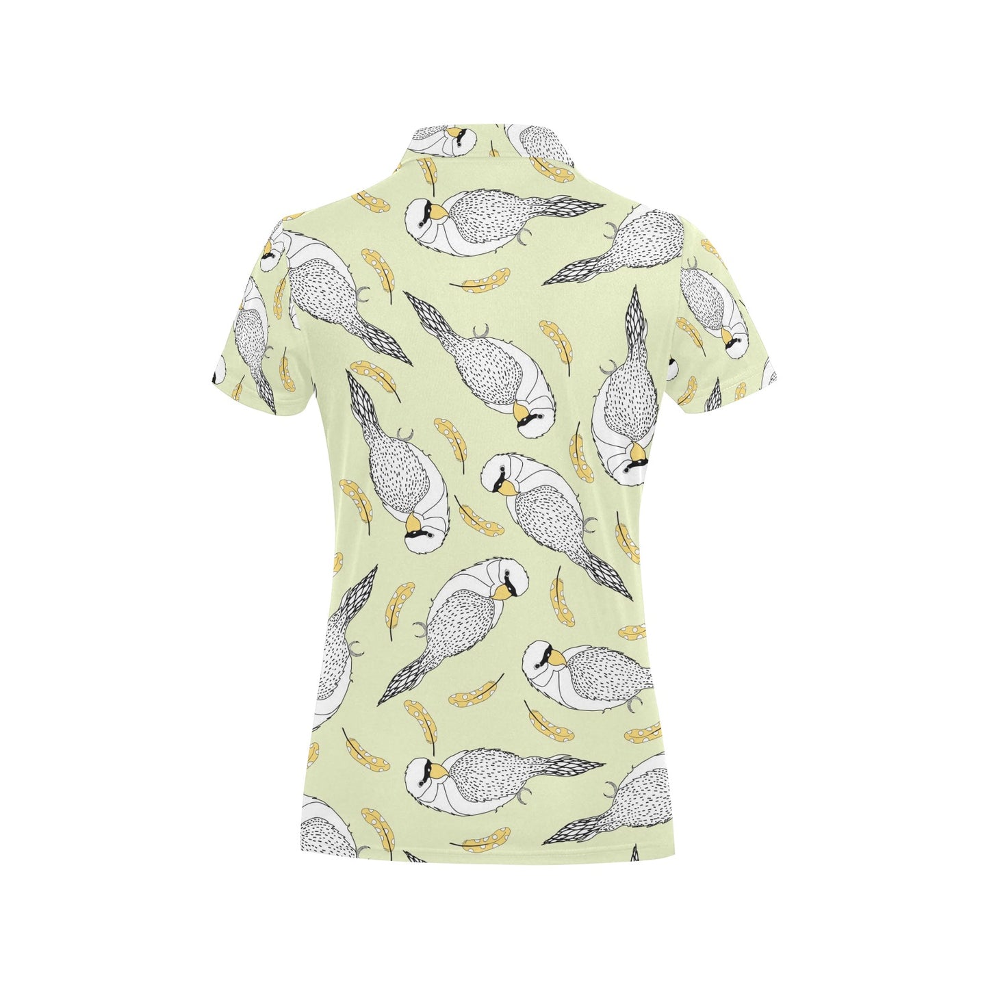 Parakeet Pattern Print Design A03 Women's Polo Shirt