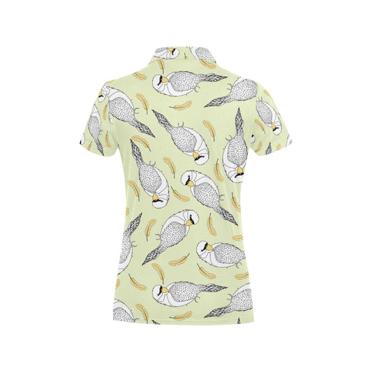 Parakeet Pattern Print Design A03 Women's Polo Shirt