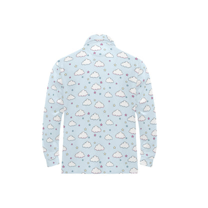 Cloud Pattern Print Design 01 Long Sleeve Polo Shirt For Men's