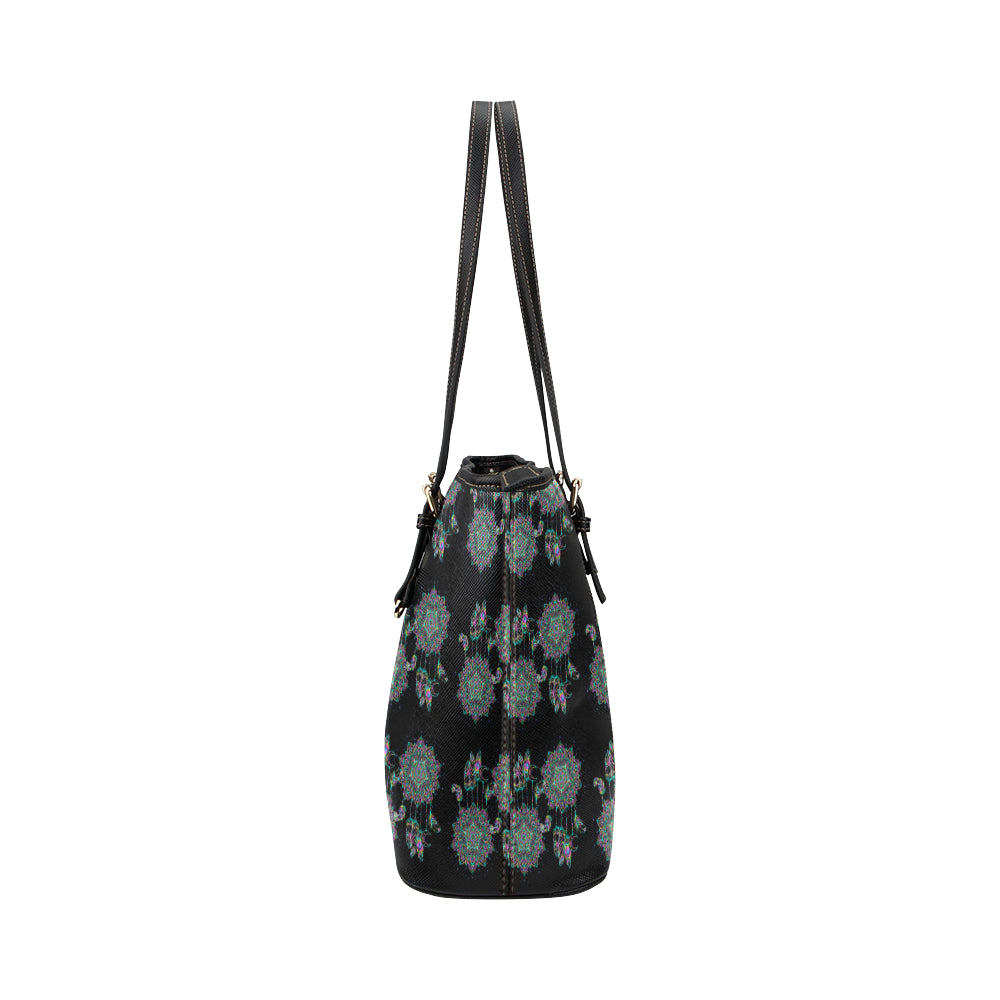 Dream Catcher Colorful Hand Draw Leather Tote Bag