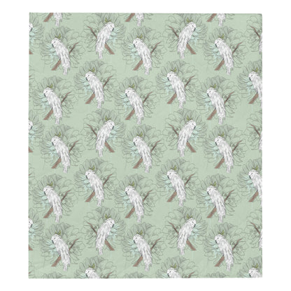 Cockatiel Pattern Print Design 01 Premium Quilt