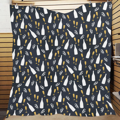 Champagne Pattern Print Design 01 Premium Quilt