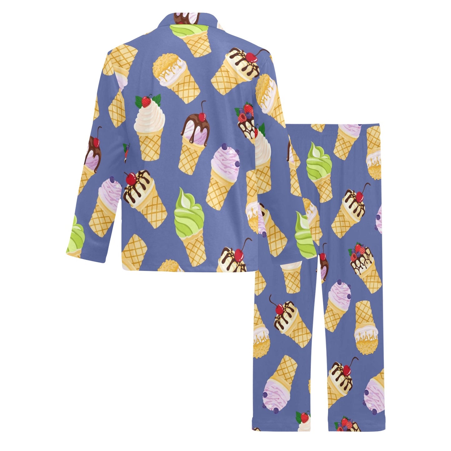 Ice Cream Pattern Print Design IC03 Men's Long Pajama Set