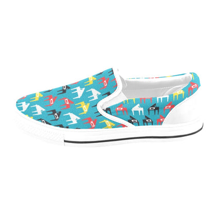 Piano Print Design LKS403 White Slip Ons Canvas Women's Shoes