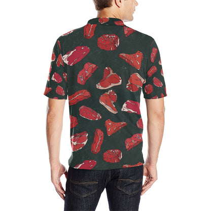 Meat Pattern Print Design 01 Men Polo Shirt