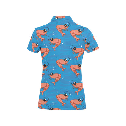 Prawn Cute Pattern Print Design 03 Women's Polo Shirt