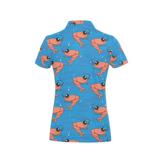Prawn Cute Pattern Print Design 03 Women's Polo Shirt