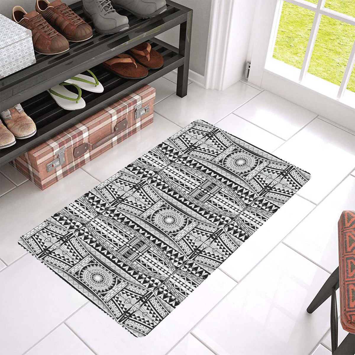 Polynesian Tattoo Design Rubber Doormat