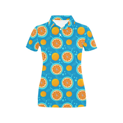 Grapefruit Pattern Print Design GF03 Women's Polo Shirt