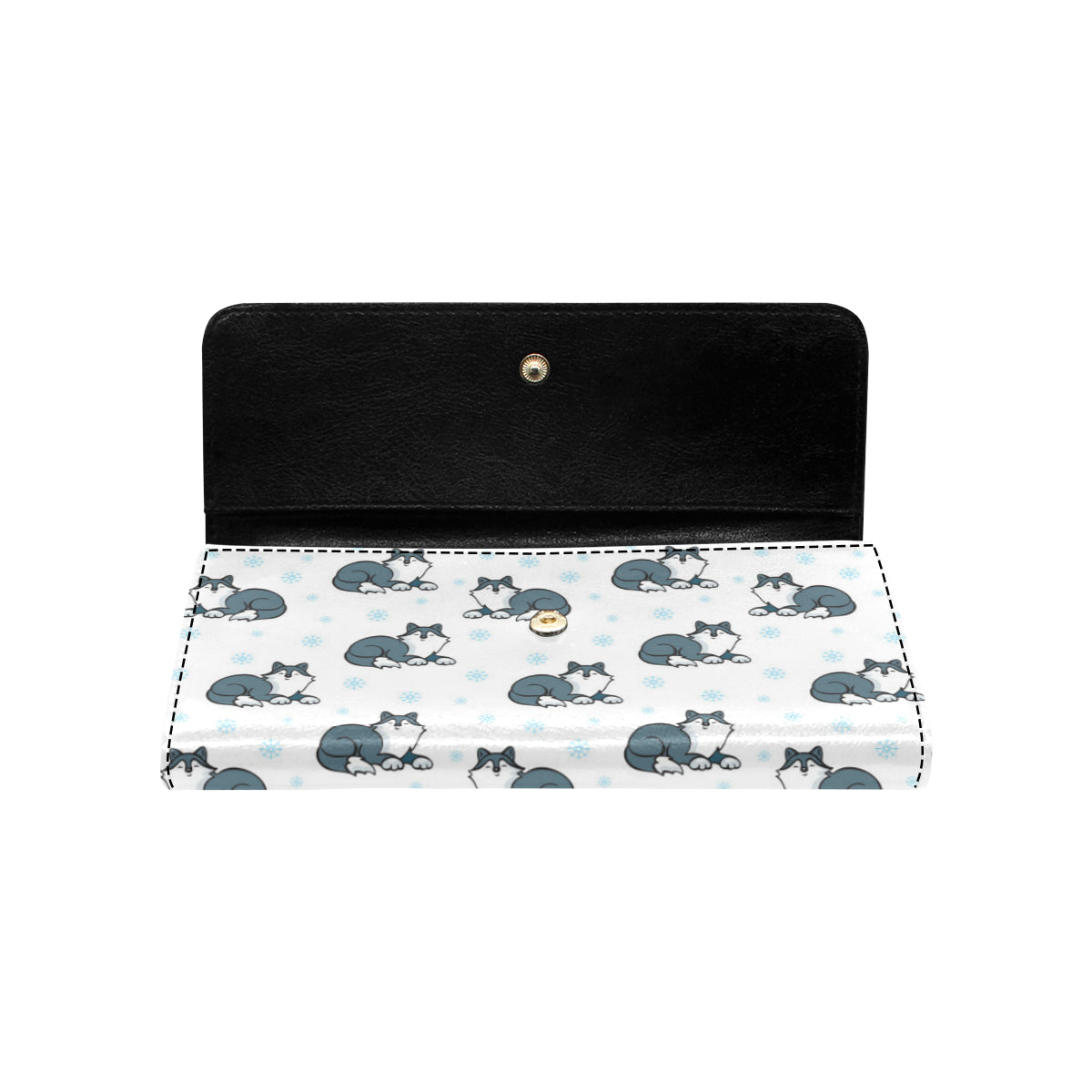 Alaskan Malamute Pattern Print Design 03 Women's Trifold Wallet