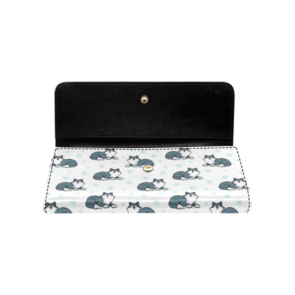 Alaskan Malamute Pattern Print Design 03 Women's Trifold Wallet