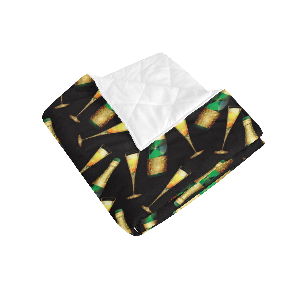 Champagne Pattern Print Design 02 Premium Quilt