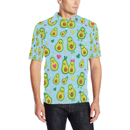 Avocado Pattern Print Design AC09 Men Polo Shirt