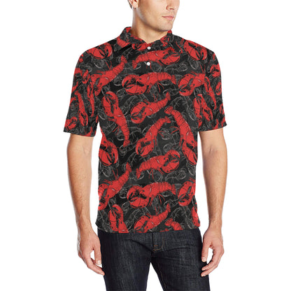 Lobster Pattern Print Design 04 Men Polo Shirt