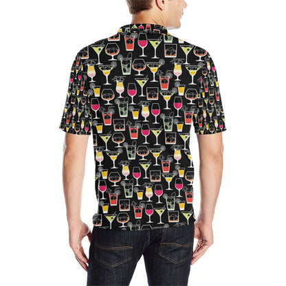 Cocktail Pattern Print Design 01 Men Polo Shirt