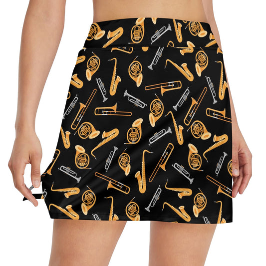 Saxophone Print Design LKS403 17" Golf & Pickleball Skort with Pockets