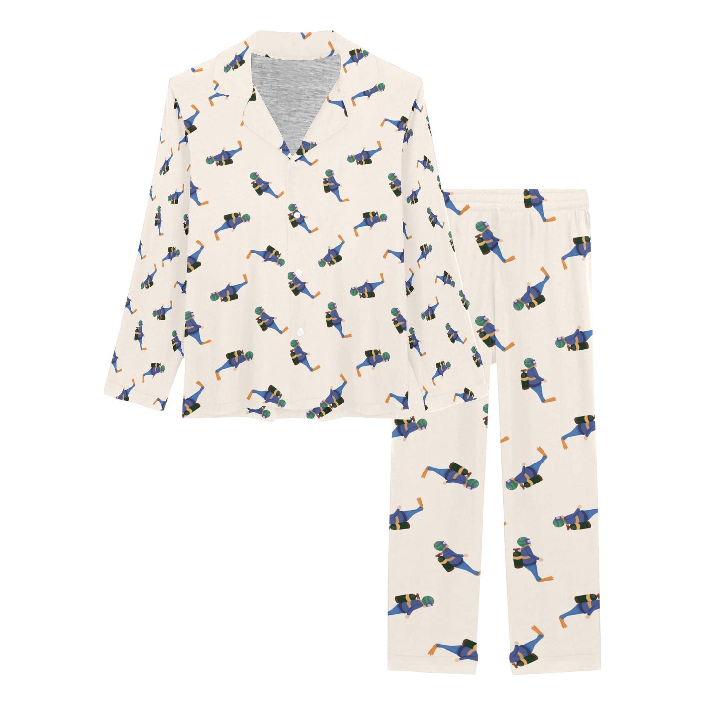 Scuba Driver Print Design LKS301 Women's Long Pajama Set