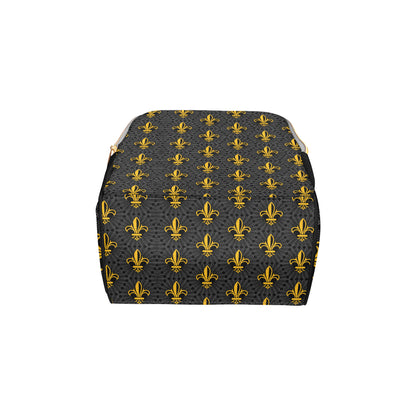 Fleur De Lis Gold Pattern Print Design 01 Diaper Bag Backpack