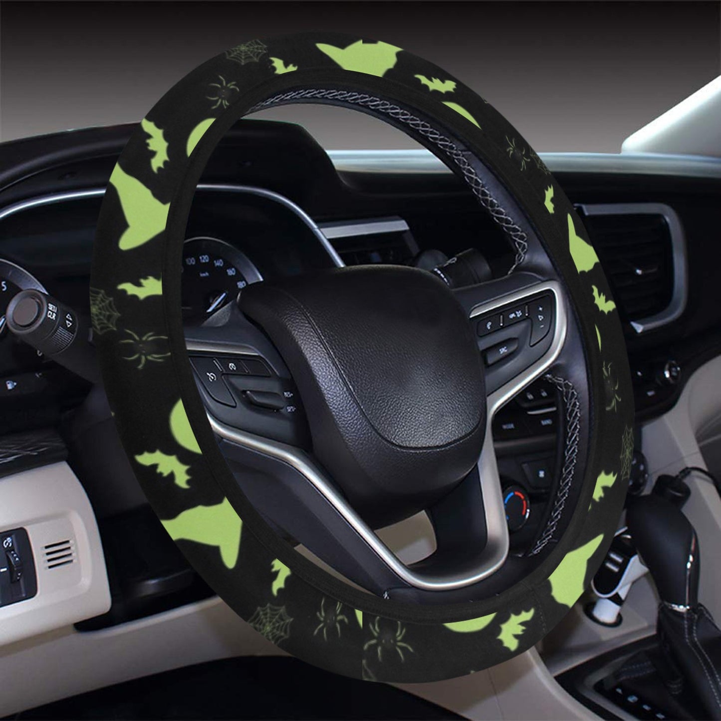 Witch Halloween Print Design LKS306 Steering Wheel Cover with Elastic Edge