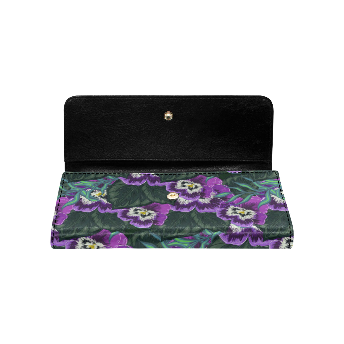 Pansy Pattern Print Design PS07 Women's Trifold Wallet