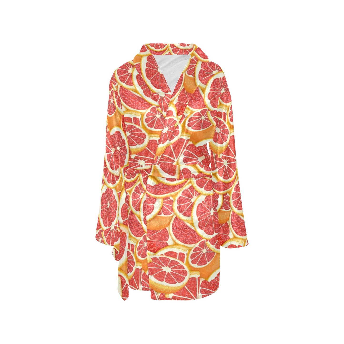 Grapefruit Pattern Print Design GF02 Women's Fleece Robe