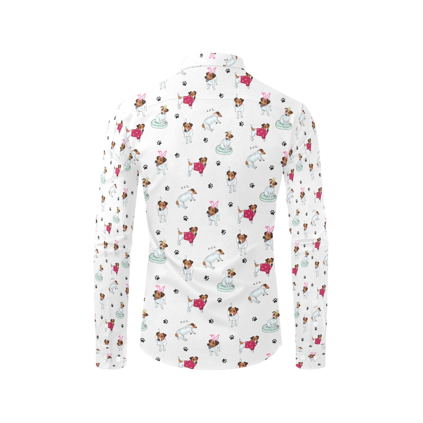 Russell Terriers Print Design LKS308 Men's Long Sleeve Dress Shirt