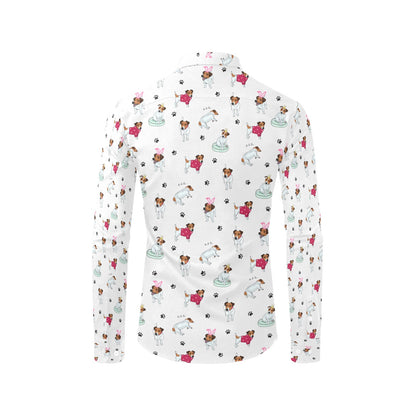 Russell Terriers Print Design LKS308 Men's Long Sleeve Dress Shirt