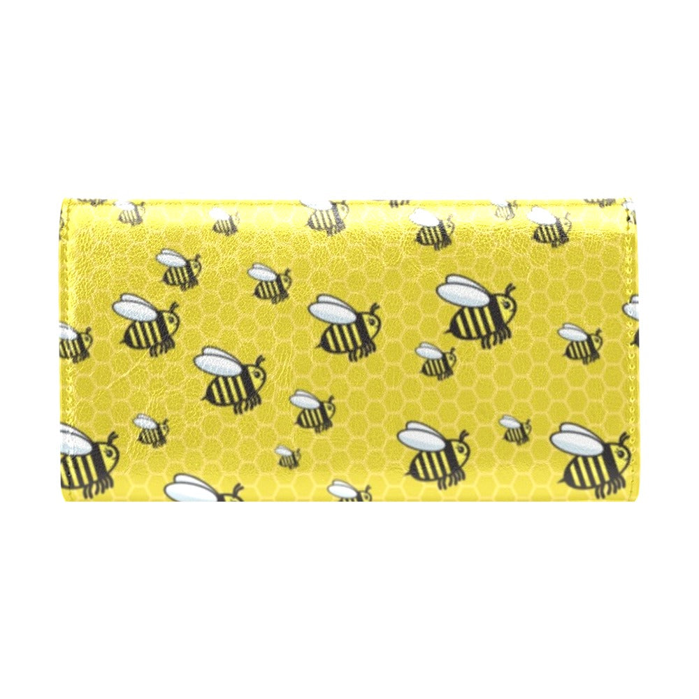 Bee Cute Print Design LKS308 Women's Trifold Wallet