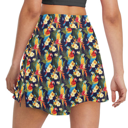 Parrot Themed Design 17" Golf & Pickleball Skort with Pockets