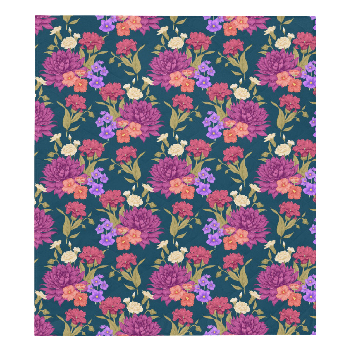 Dahlia Pattern Print Design DH01 Premium Quilt