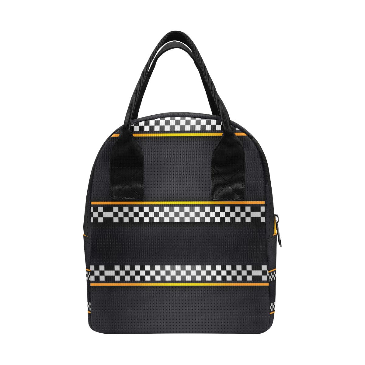 Checkered Flag Yellow Line Style Insulated Lunch Bag