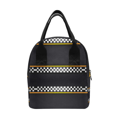 Checkered Flag Yellow Line Style Insulated Lunch Bag