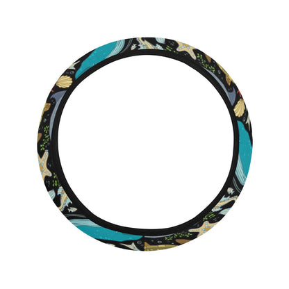 Underwater Animal Print Design LKS301 Steering Wheel Cover with Elastic Edge