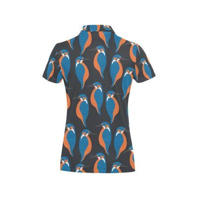 Kingfisher Pattern Print Design 03 Women's Polo Shirt