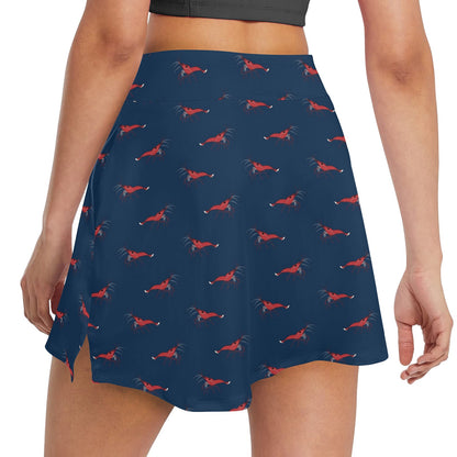 Shrimp Print Design LKS305 17" Golf & Pickleball Skort with Pockets