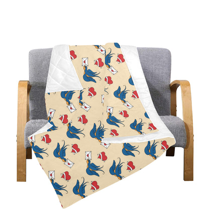 Swallow Bird Pattern Print Design 05 Premium Quilt